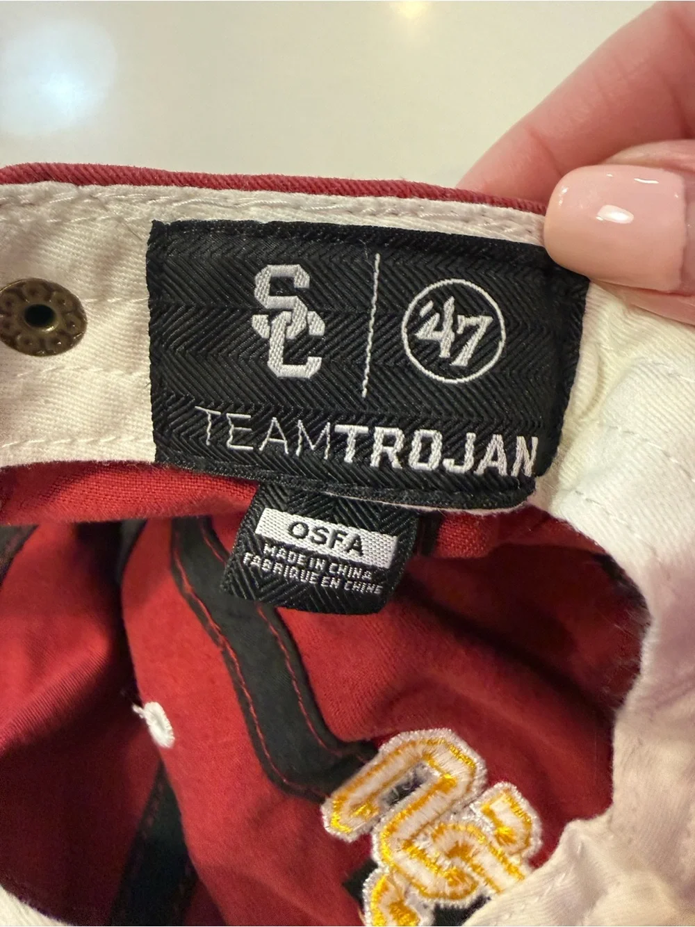 47 Brand USC Team Trojan Red Adjustable Baseball Hat One‎ Size Embroidered.